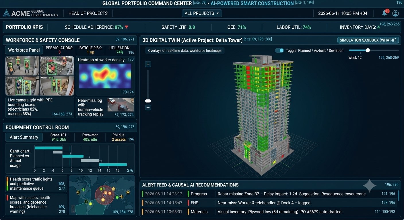 ConstructAI Smart Command Center dashboard