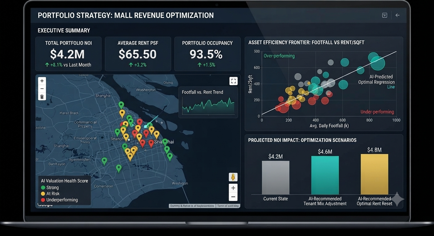 Mallbytes Portfolio Strategy: Mall Revenue Optimization dashboard