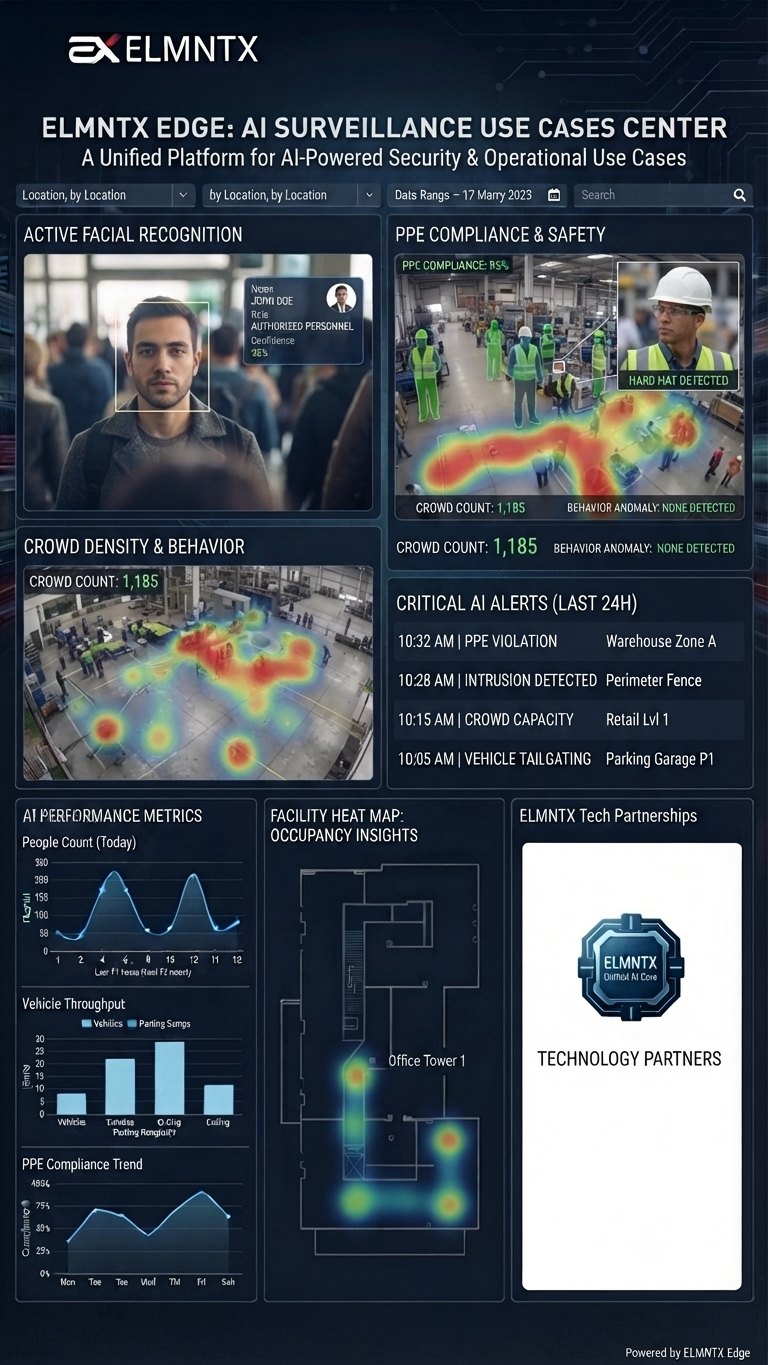 VisionAI surveillance and security dashboard